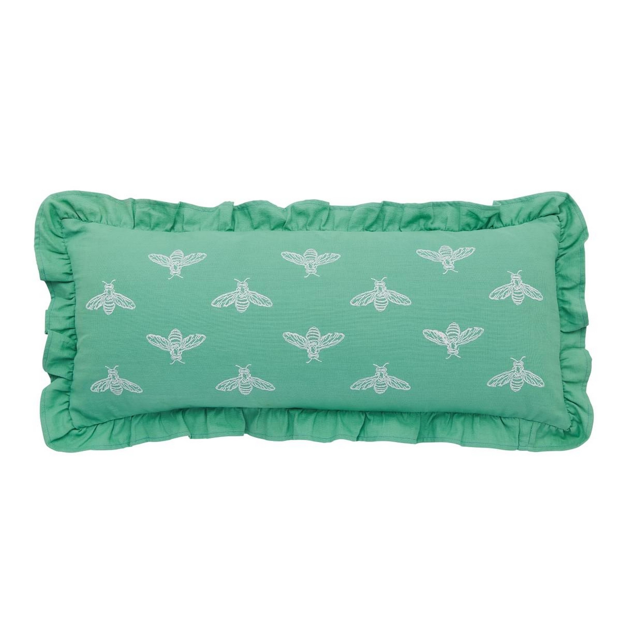 Lakeside Floral Cotton Cushion By Joules In Green